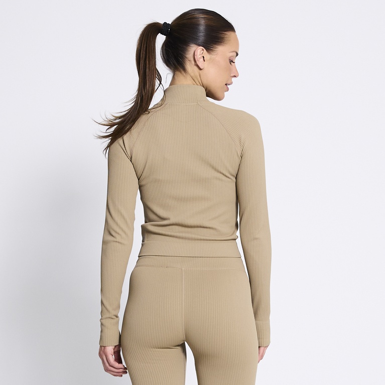 Training jacket "Zip Jacket Rib" Beige